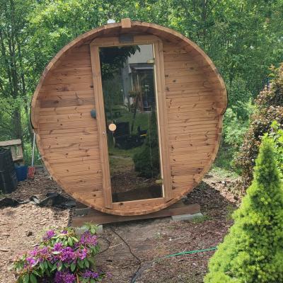 Wooden Sauna Barrel in Slovakia DIY